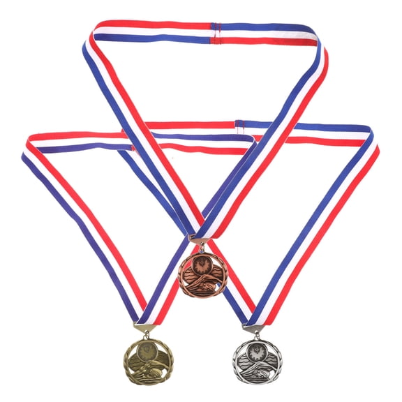 STOBOK Zinc Alloy Swimming Medals Multi-Color for Sports Competition Awards 3Pcs