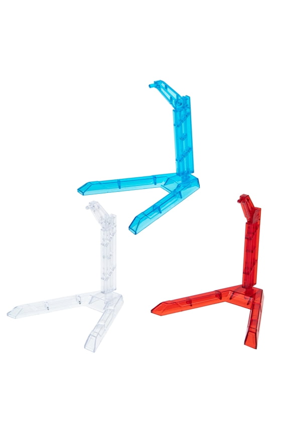 Figurine Display Stand Figure Holders Clear Blue 3Pcs Model Showing