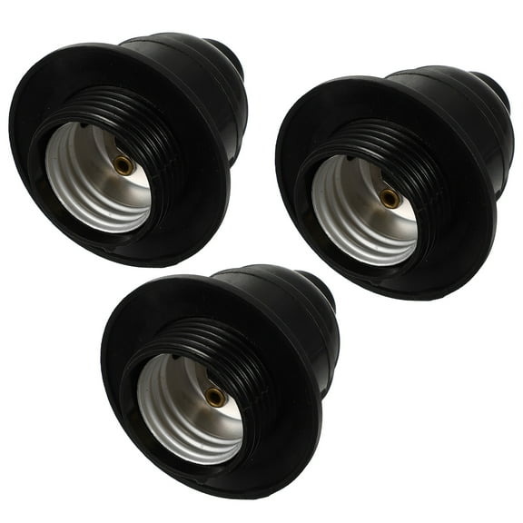 STOBOK 3Pcs Replacement E26 Lamp Holder Black Light Socket for Home Compact Easy to Disassemble