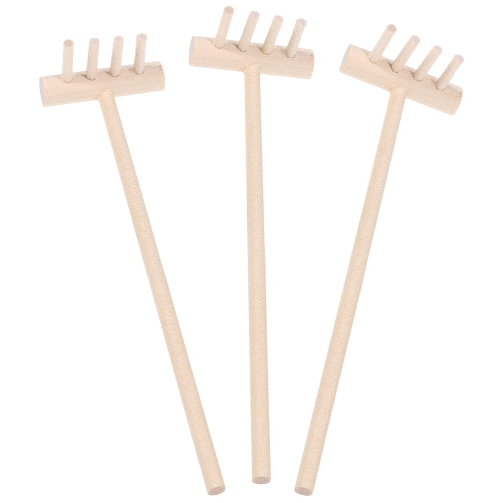 Sand Box Rake STOBOK 3pcs Sandbox Rake Bamboo Beige for Friends Recipients - Walmart.com