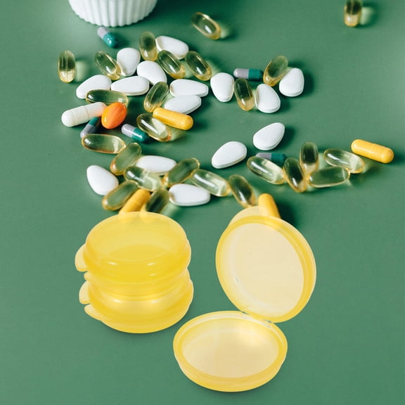 STOBOK 3pcs Purse Pill Organizer Yellow Plastic Travel Use Simple Design