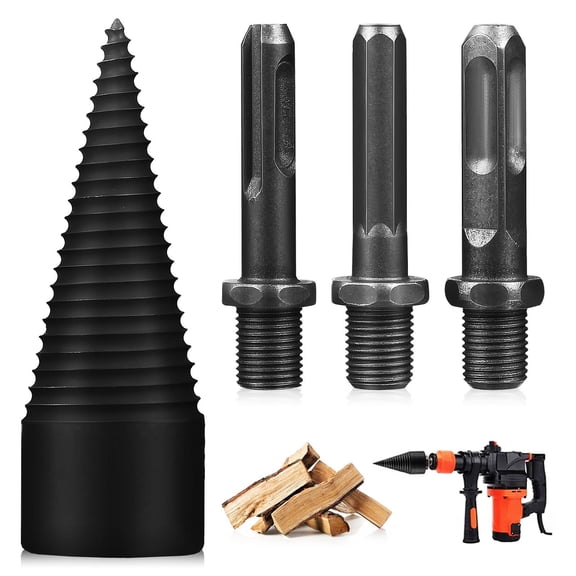 STOBOK 4Pcs Firewood Drill Bit Wood Splitter Assorted Color Easy Installation Compatible with Multiple Tools