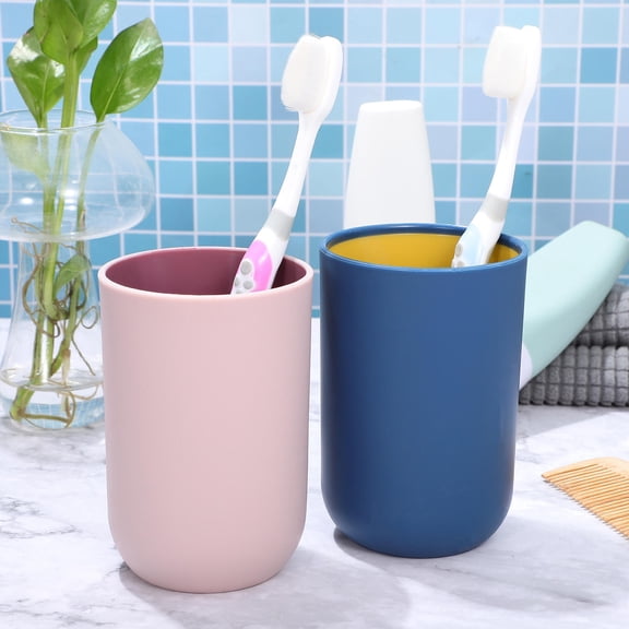 STOBOK 4Pcs Bathroom Tumbler Cups for Storage Plastic Mouthwash Cups in Assorted Colors