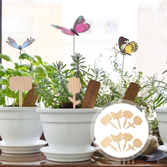 STOBOK Plant Marking Labels, Natural Beige Garden Tags, 40 Pieces for Plant Identification