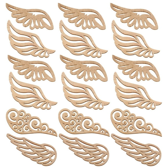 STOBOK angel wings cutouts Wooden Wings Cutouts Beige 40pcs