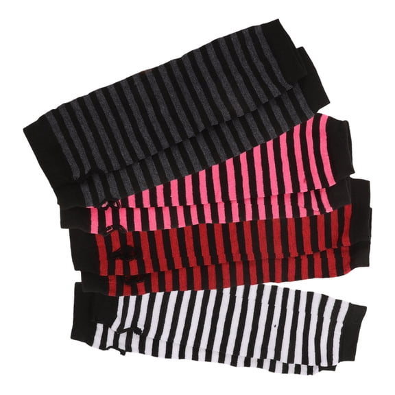 STOBOK 4Pairs Soft Comfortable Elbow Length Fingerless Arm Warmers in Multi Color
