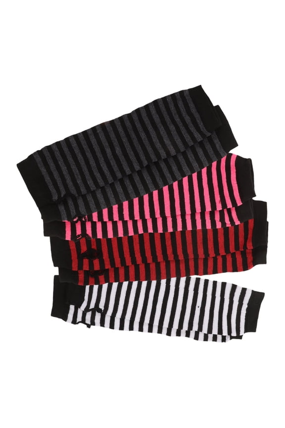 4Pairs Soft Comfortable Elbow Length Fingerless Arm Warmers in Multi Color