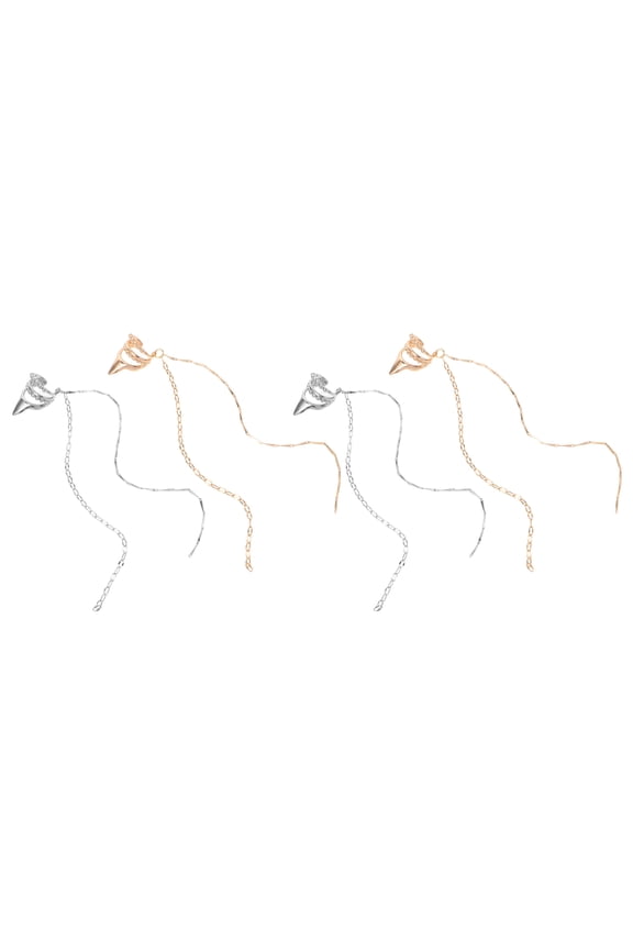 4Pcs Clip Dangle Earrings: Fashionable Elf Ear Cuff Jewelry for Women Daily Wear