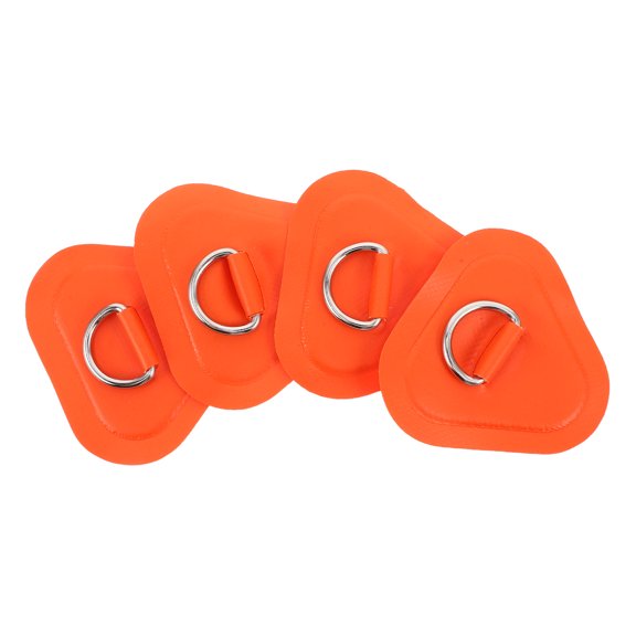 STOBOK 4Pcs Durable Orange Inflatable Dinghy D Ring Patches Paddle Board Tie Down Accessories