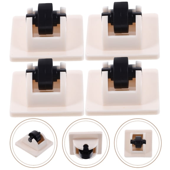 STOBOK Sticky Caster Wheels Plastic White for Small Appliances 4Pcs