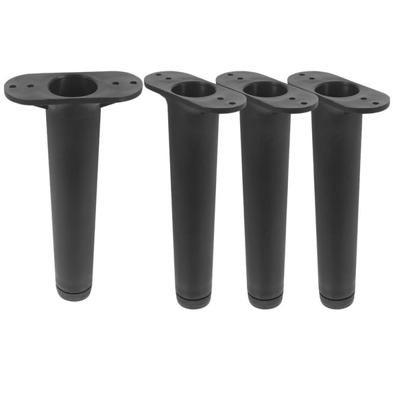 STOBOK Wear-Resistant Bed Support Legs Black Steel Plastic Easy Install 4Pcs
