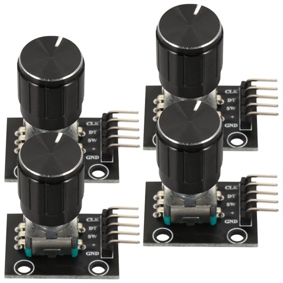 STOBOK 4Set Incremental Rotary Encoder Module Black Panel Mount with Solderless Jumper Support for Maker Projects