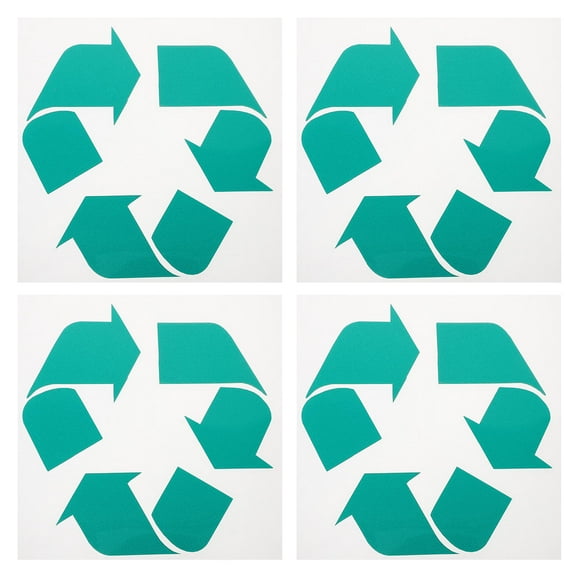 STOBOK 4Pcs Self Adhesive Recycle Stickers Green Trash Can Labels for Sorting Waste
