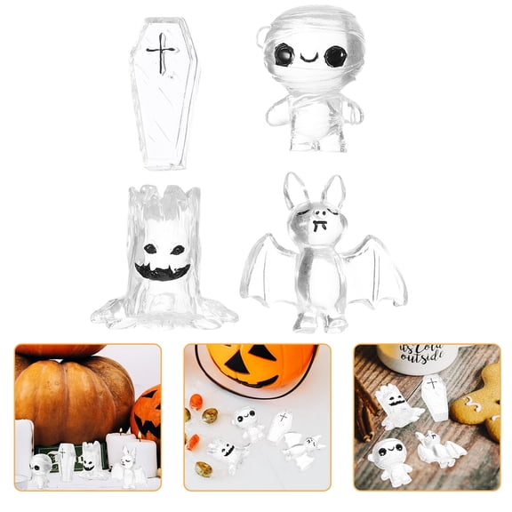 STOBOK 4pcs Ornaments Luminous Pumpkin Figurines for Scary Home Decor