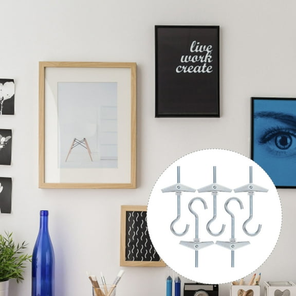 STOBOK 5Sets Heavy Duty Toggle Anchors for Drywall Carbon Steel with Wing Nut for Wall Hanging