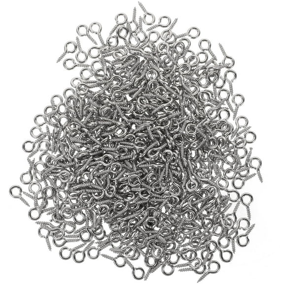 STOBOK 500 Pcs Eyelet Screws for Crafts Screw Eye Pin Metal Silver for Artists and Crafters