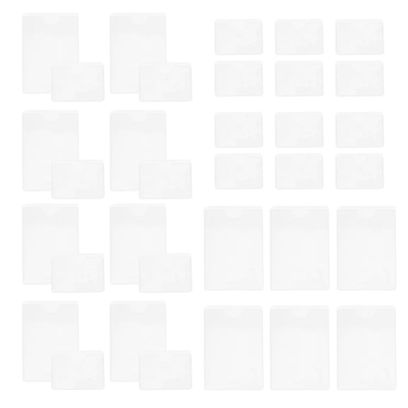 STOBOK 50Pcs Transparent Adhesive Label Pockets Plastic Card Holders for Organizing Business and Index Cards