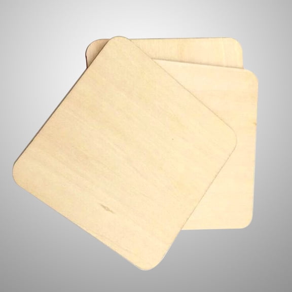 STOBOK 50Pcs Khaki Wood Coaster Slip Cup Holder for Coffee Tea
