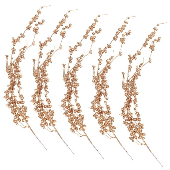 STOBOK Golden Artificial Flower Ornaments for Weddings and Evening Party Decoration 5Pcs