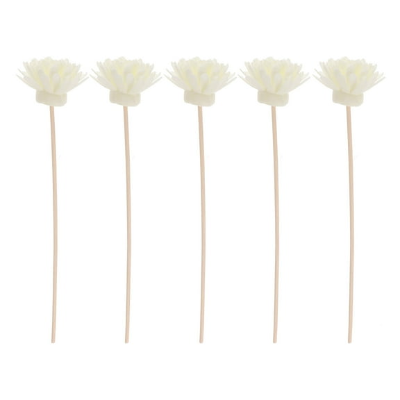 STOBOK 5-Pack White Rattan Reed Sticks for Oil Diffuser Replacement with Chrysanthemum Scent