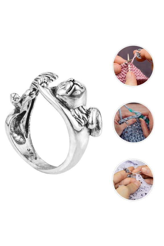 Cat Open Ring Metal Women Knitting Projects 5pcs