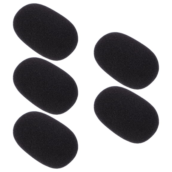 STOBOK 5Pcs Black Microphone Sponge Covers Protective Caps for e Clarity in Conferences and Interviews