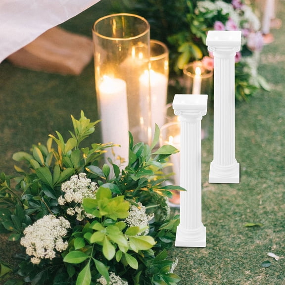 STOBOK White Plastic Roman Pillar Decor for Home Entryway, Garden, Porch, Indoor and Outdoor Decorative