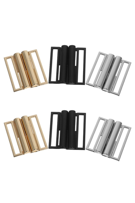 6Pcs Assorted Color Metal Buckle Alloy Fastener for Belt Coat Strap Replacement