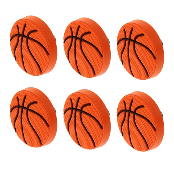 STOBOK 6Pcs Basketball Pattern Door Knobs Orange Anti Collision Pull Handles for Home Use