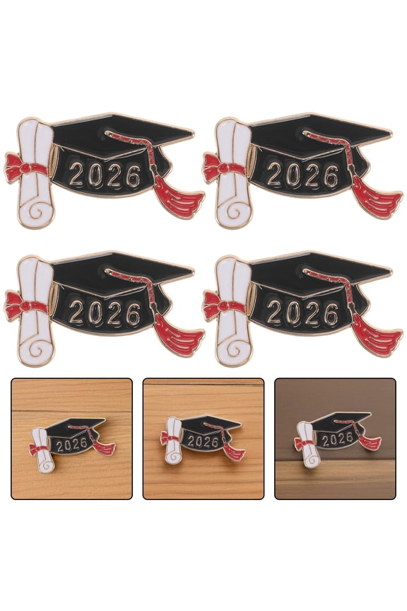 6Pcs Graduation Buttons Multi Color Enamel Pins Elegant Lapel Accessories