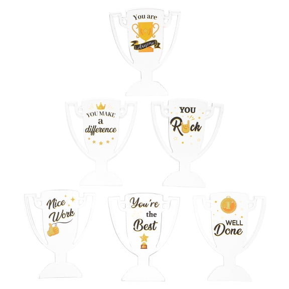 STOBOK 6Pcs Small Acrylic Employee T You Trophies Transparent Awards for Desktop Display