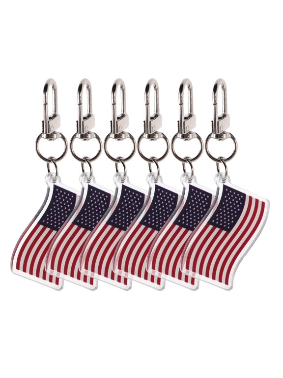 Usa Flag Acrylic Keychain Intricate Detailing for Stylish and Portable Use