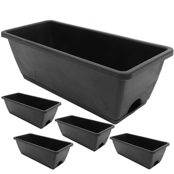 STOBOK 6Pcs Durable Plastic Rectangular Planter Boxes for Patio and Plants