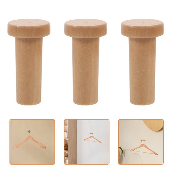 STOBOK Wood Hooks Wood Hanging Clothes For Design Enthusiasts Home Organization 6pcs