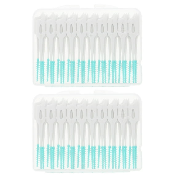 STOBOK Tooth Interdental Brush Interdental Brushes Green Food-Grade PP 80Pcs