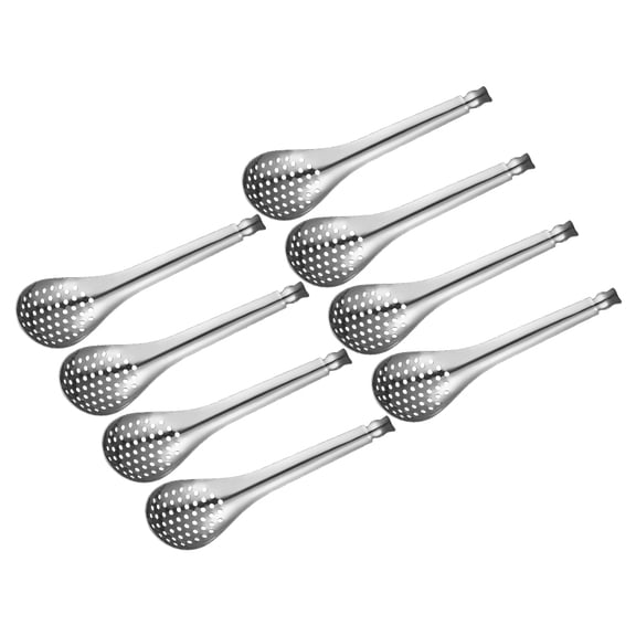 STOBOK Plated Silver Stainless Steel Fish Caviar Serving Spoons for Kitchen 8Pcs