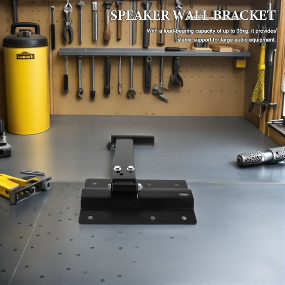 STOBOK Adjustable Black Wall Speaker Mount with Extendable Arm and High Weight Capacity