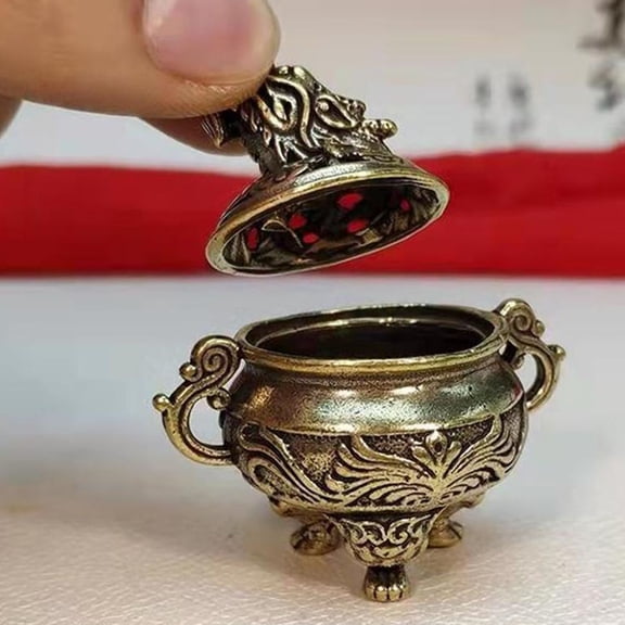 STOBOK Dragon Head Brass Incense Holder Creative Plated Gold Desktop Decor for Home Use
