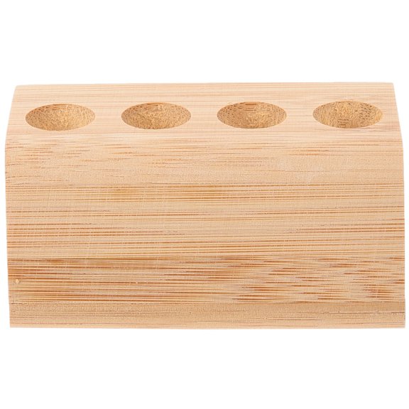 STOBOK Countertop Bamboo Toothbrush Organizer with Multi Grid Design and Smooth Finish