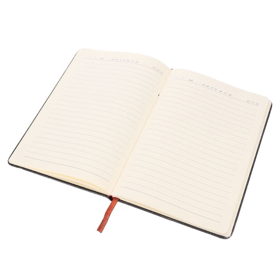 STOBOK Stylish Black Glittery Journal with Elastic Closure for Daily Writing
