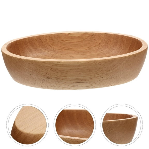 STOBOK Boat Shaped Khaki Wood Fruit Tray Practical Food Serving Dish
