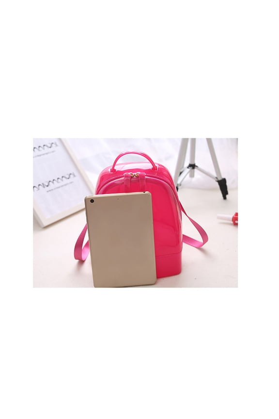 Bookbag for Teen Girls Jelly Backpack Simple But Chic Design Rosy 1Pcs for School