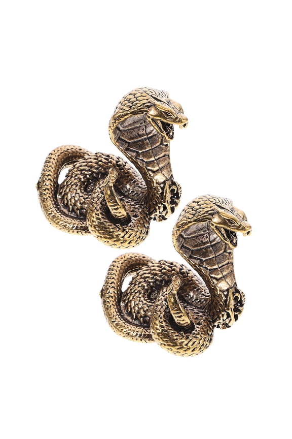 2Pcs Brass Snake Figurine Multi Decoration and Simple Home Decor