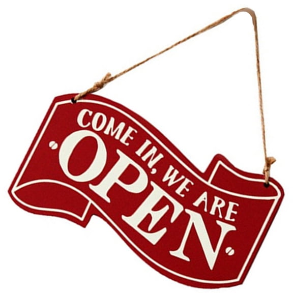 STOBOK Red Wooden Double Sided Open Closed Sign for Business Door Hanging Decor Wedding Use