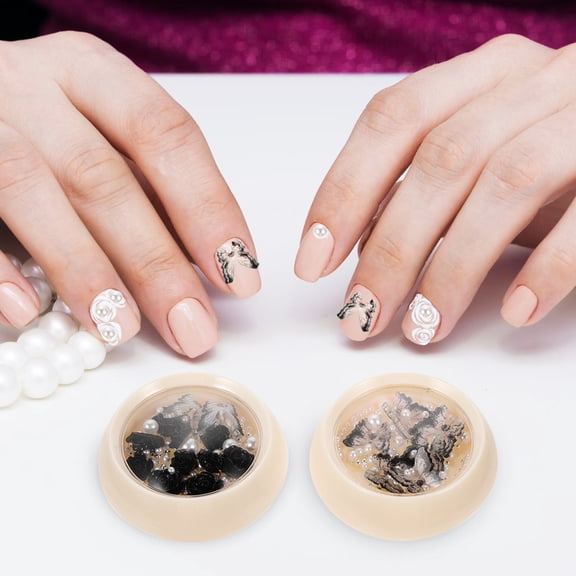 STOBOK Camellia Water Nail Charms Nail Jewels Pearls for DIY Nail Art Supplies for Home and Professional Use