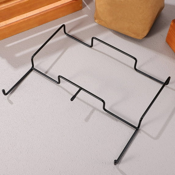 STOBOK Portable Trash Bag Holder Stand Black Metal for Outdoor Camping and Kitchen Waste Storage