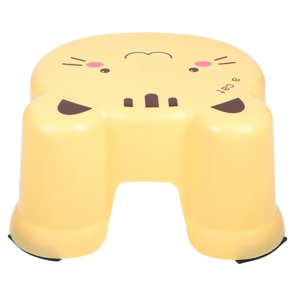 STOBOK Multipurpose Yellow Plastic Stool for Bathroom Foot Rest and Shoe Changing