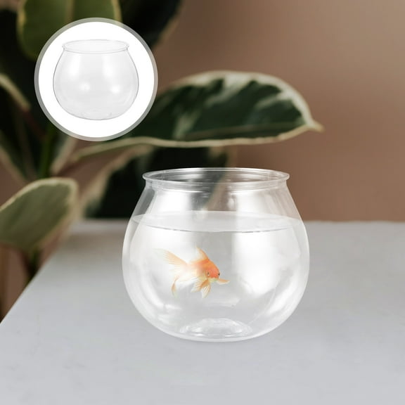 STOBOK Transparent Plastic Fish Tank with Durable Break Resistant Material for Goldfish