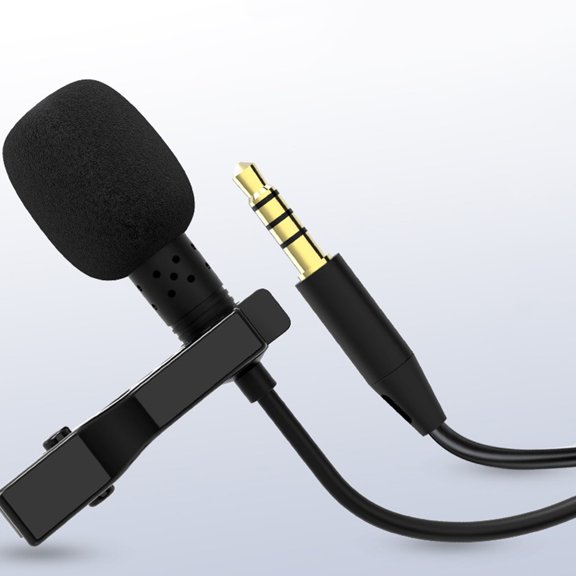 STOBOK Clip- Lavalier Microphone Black Rubber Wired Mic for Outdoor Interviews and Recording 1 Piece