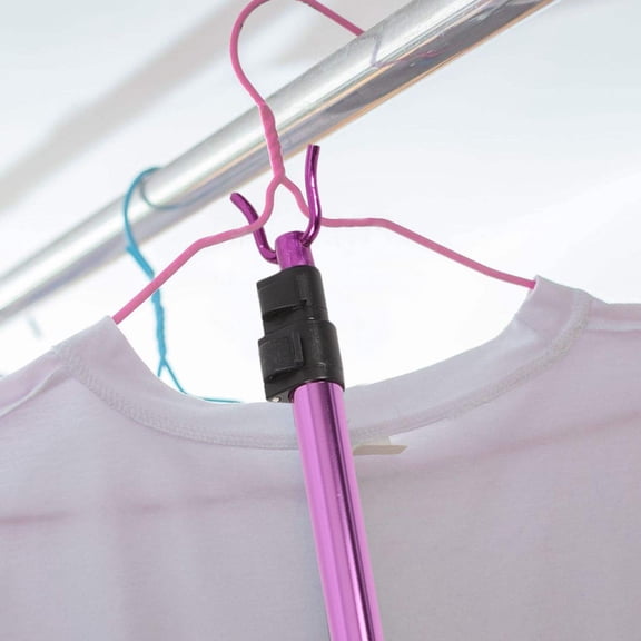 STOBOK Versatile Purple Clothes Drying Rod with Aluminum Alloy Construction for Dorm and Home